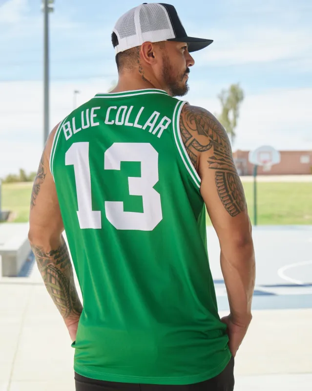 Blue Collar Jersey - Green & White sold by Dixxon