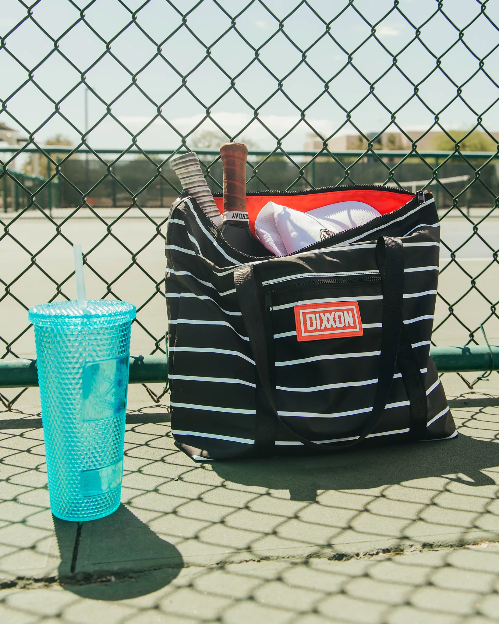 Black & White Stripes Zipper Tote Beach Bag sold by Dixxon product image thumbnail 2