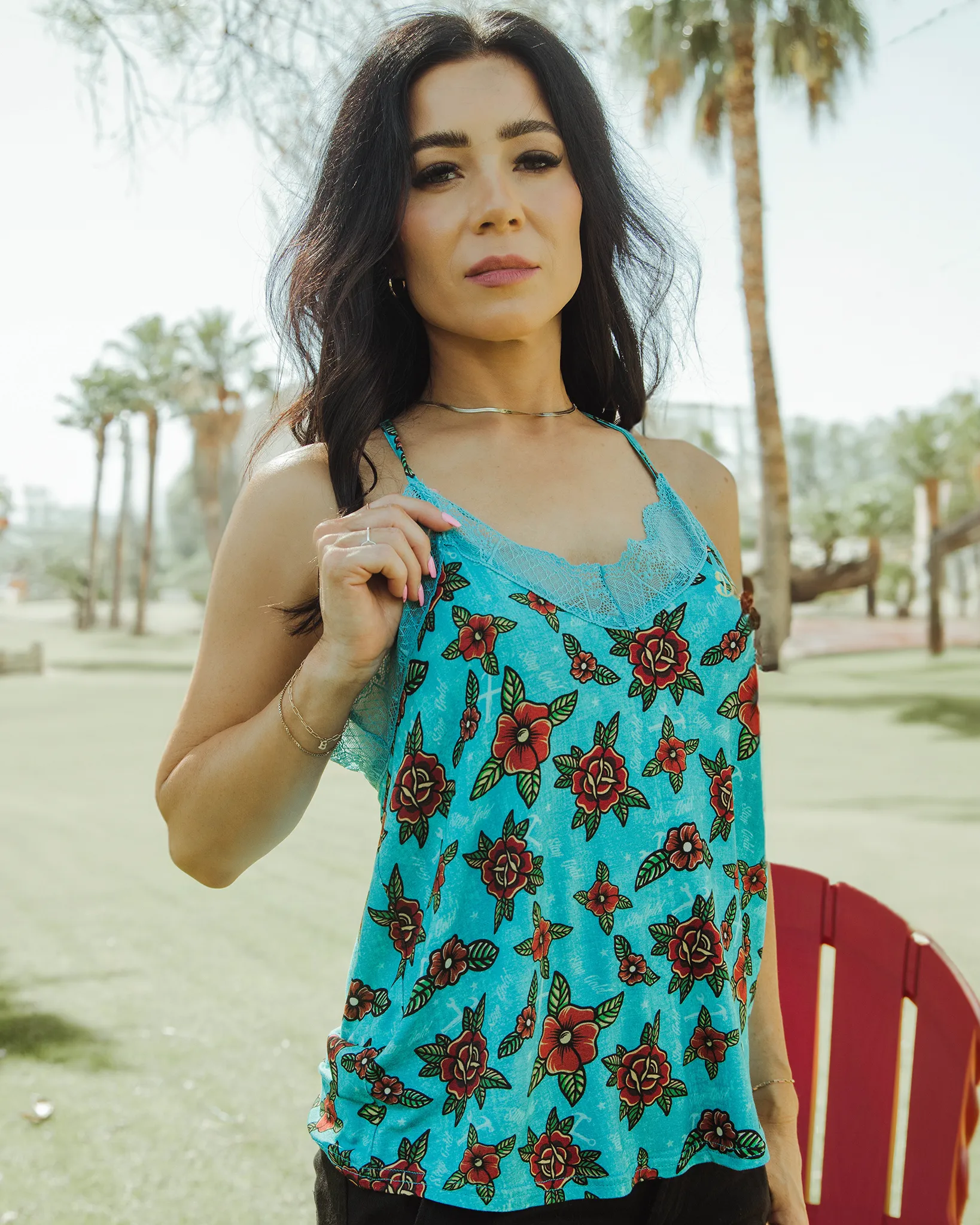 Women's Lace Cami Halter - Stay Gold sold by Dixxon