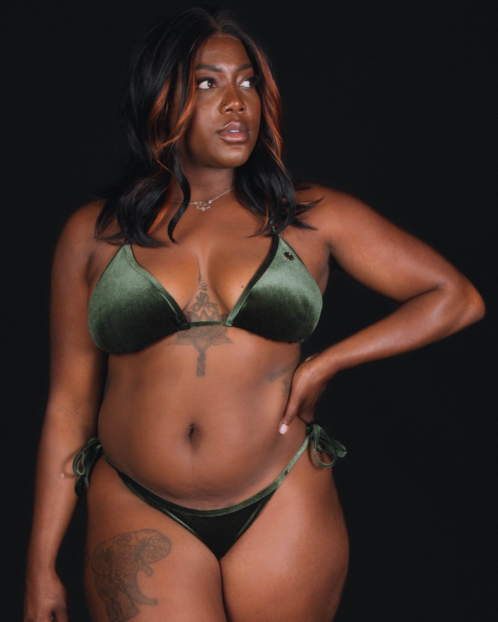 Women's Velvetini String Bikini Top - Green sold by Dixxon product image thumbnail 3