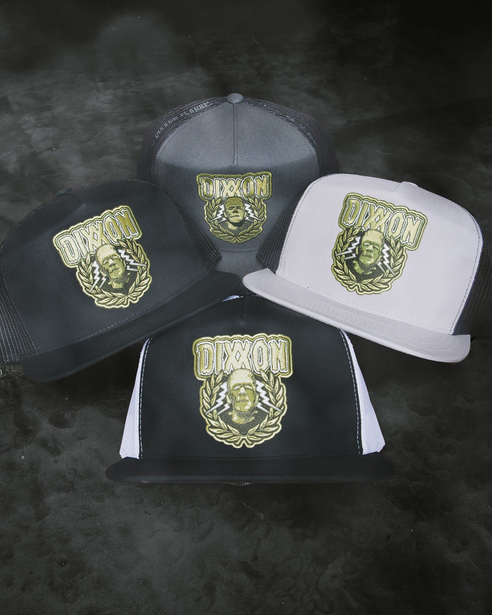 Frankenstein Flat Bill Trucker Snapback sold by Dixxon