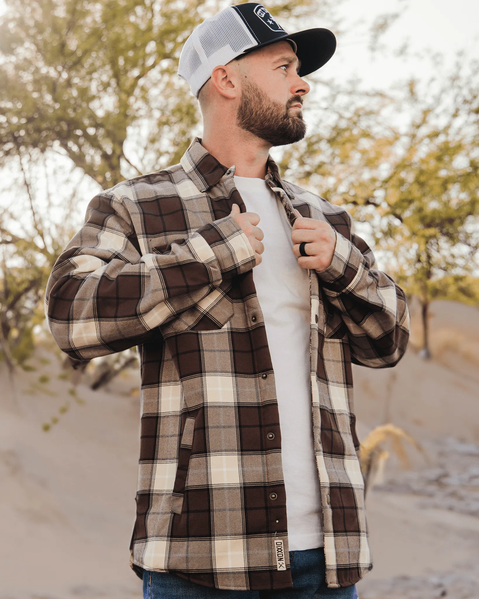 Amarillo Sherpa Lined Flannel Jacket sold by Dixxon