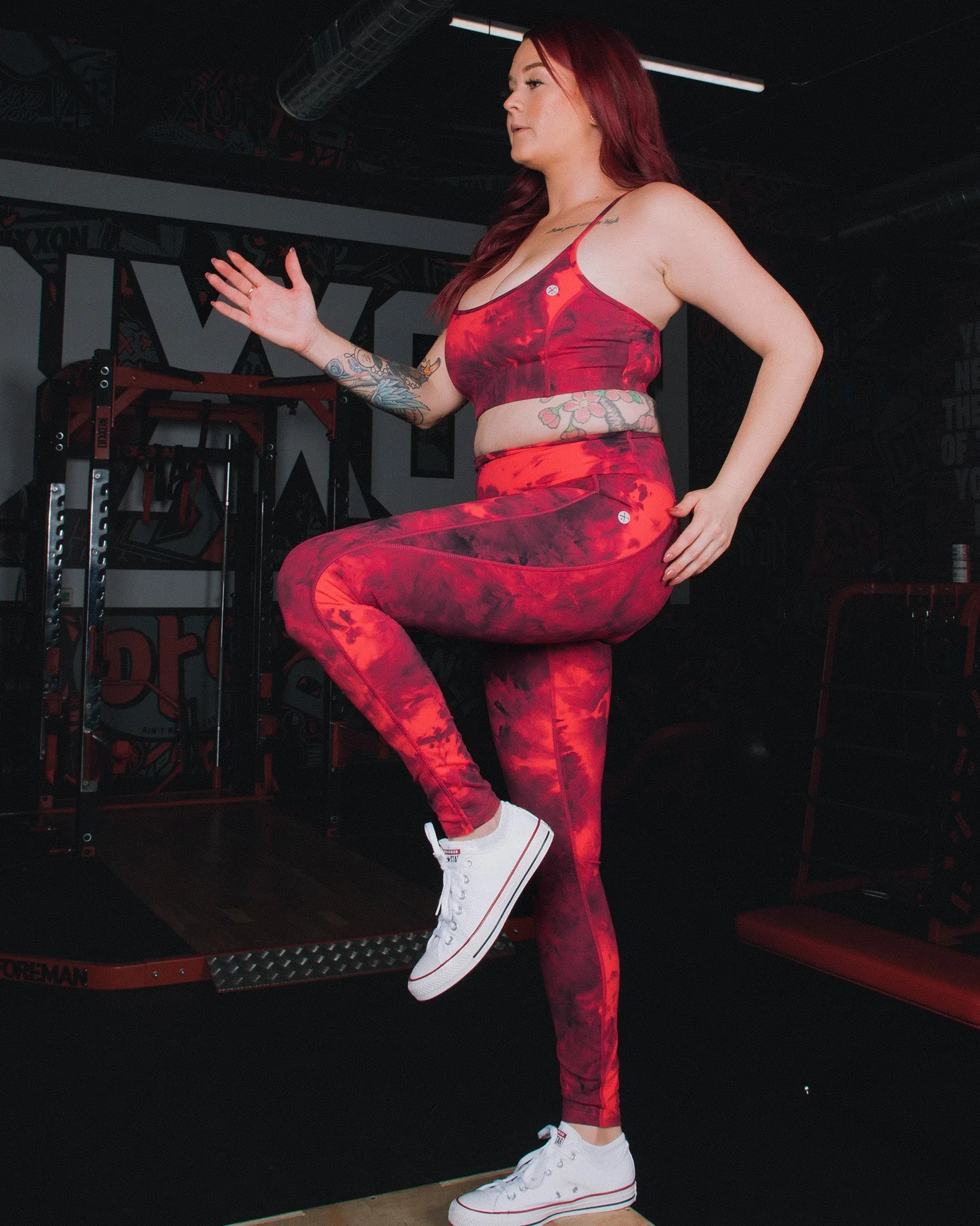 Women's Athletic Tie Dye Leggings - Red sold by Dixxon product image thumbnail 3