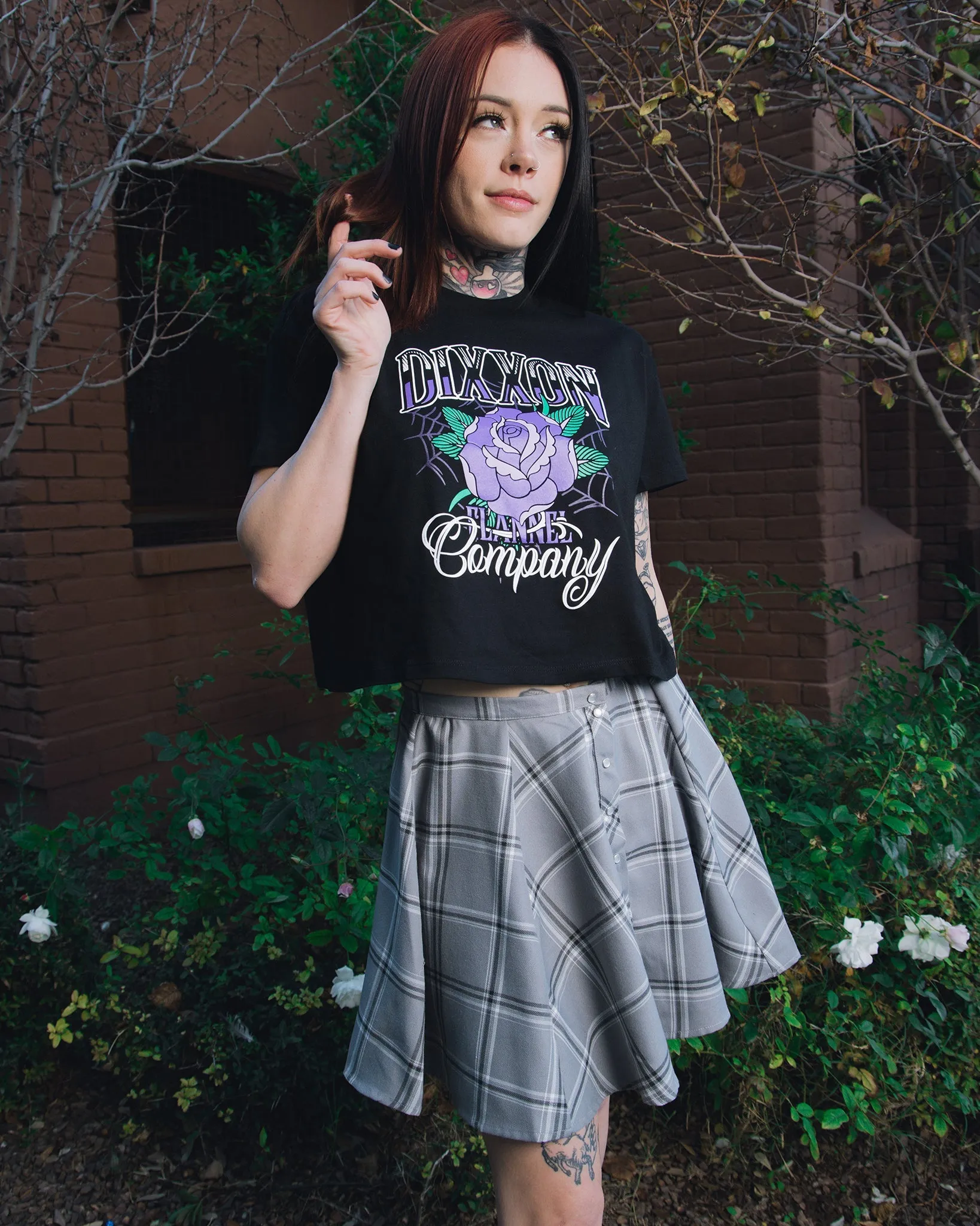 Women's Rose Crop Top - Black sold by Dixxon product image thumbnail 3