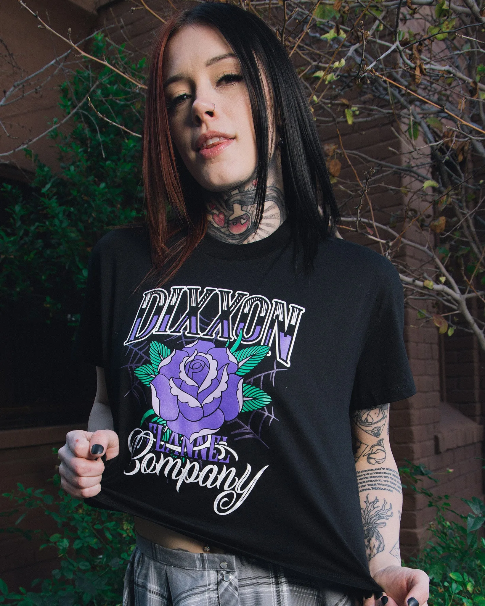 Women's Rose Crop Top - Black sold by Dixxon