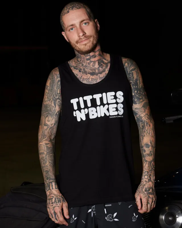 Titties N' Bikes Tank - Black sold by Dixxon