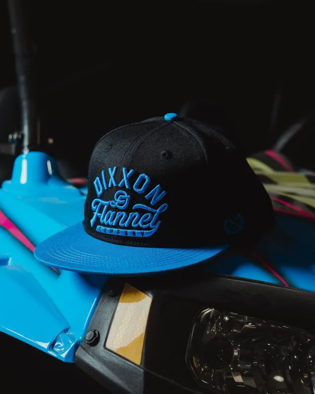Cyan Pastime Flat Bill Snapback - Black made by Dixxon