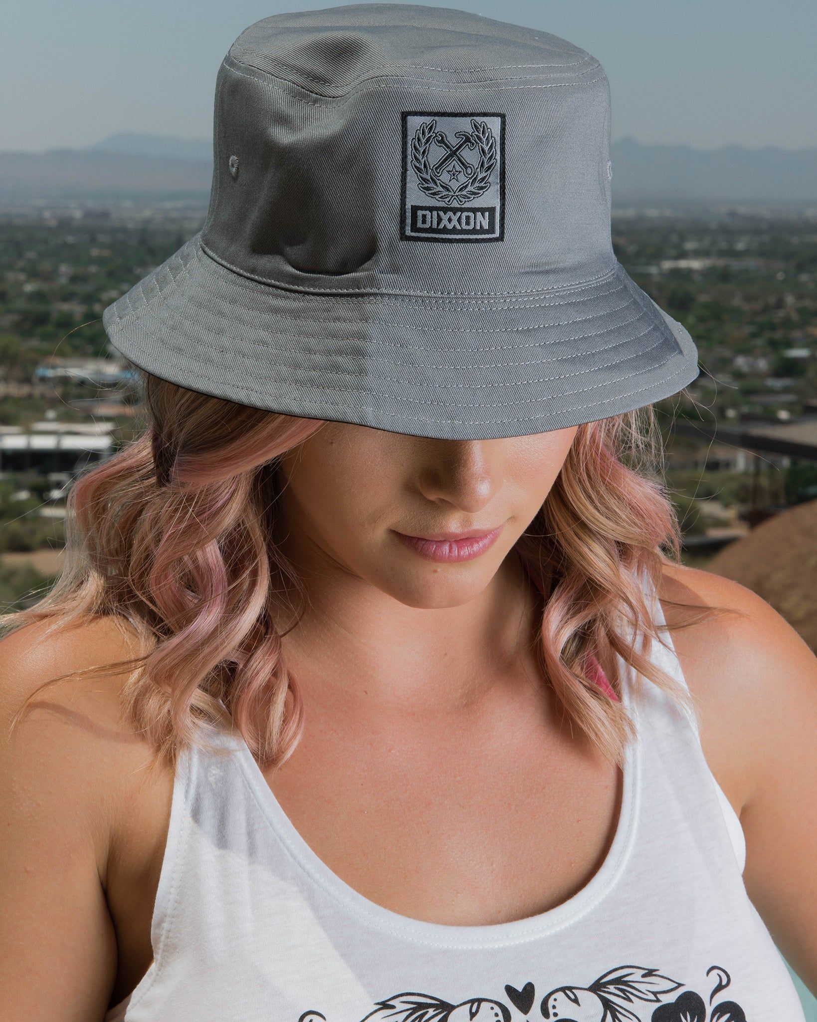 Black & Gray Reversible Bucket Hat sold by Dixxon product image thumbnail 4