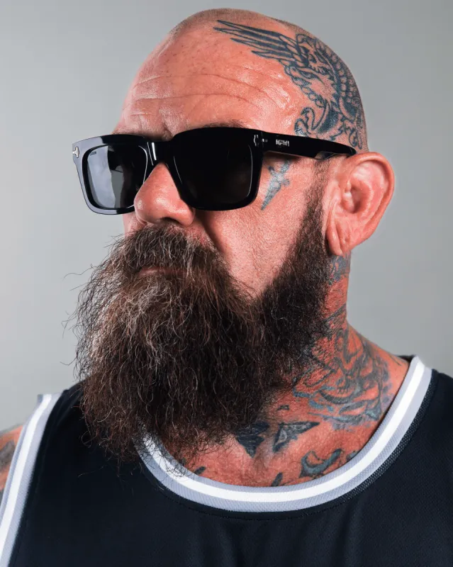 Eldo Sunglasses - Polished Black & Gray sold by Dixxon