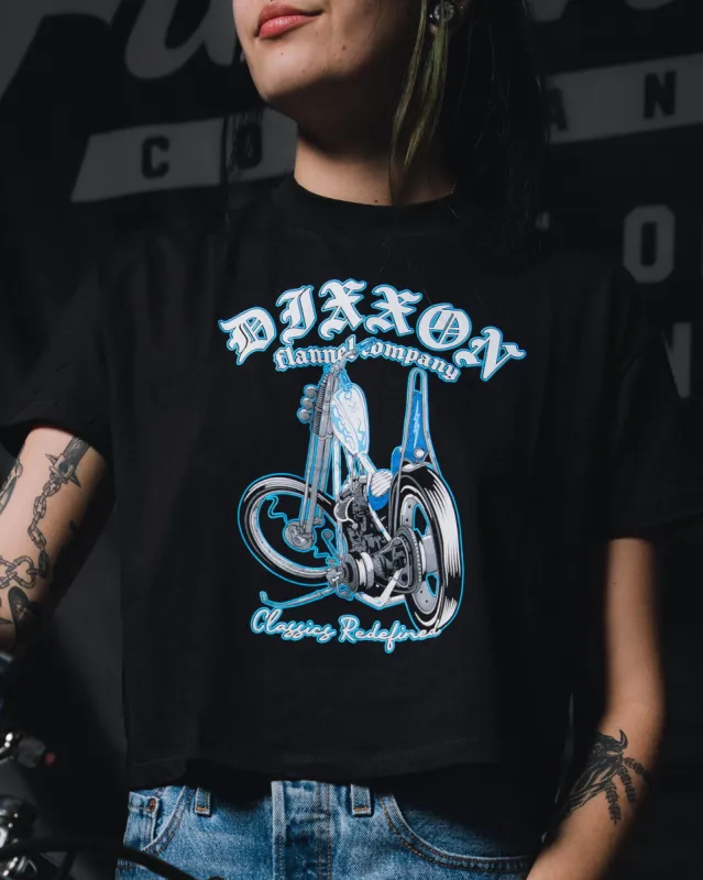 Women's Classic Chopper Crop Top - Black sold by Dixxon