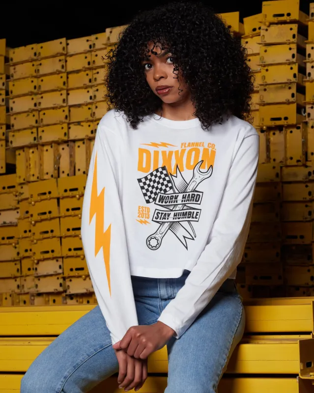 Women's Bolt Long Sleeve Crop Top sold by Dixxon