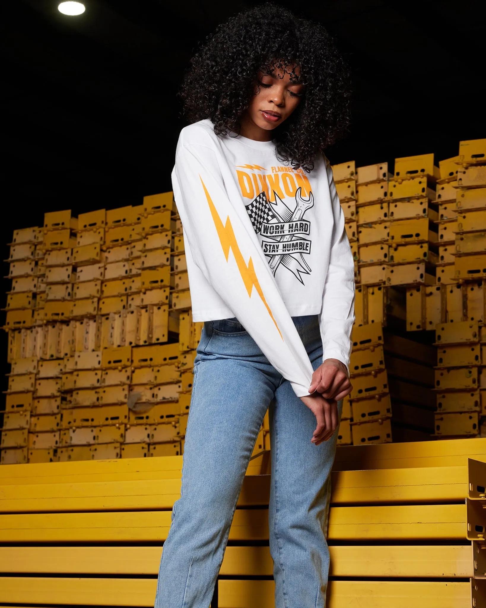 Women's Bolt Long Sleeve Crop Top sold by Dixxon product image thumbnail 5