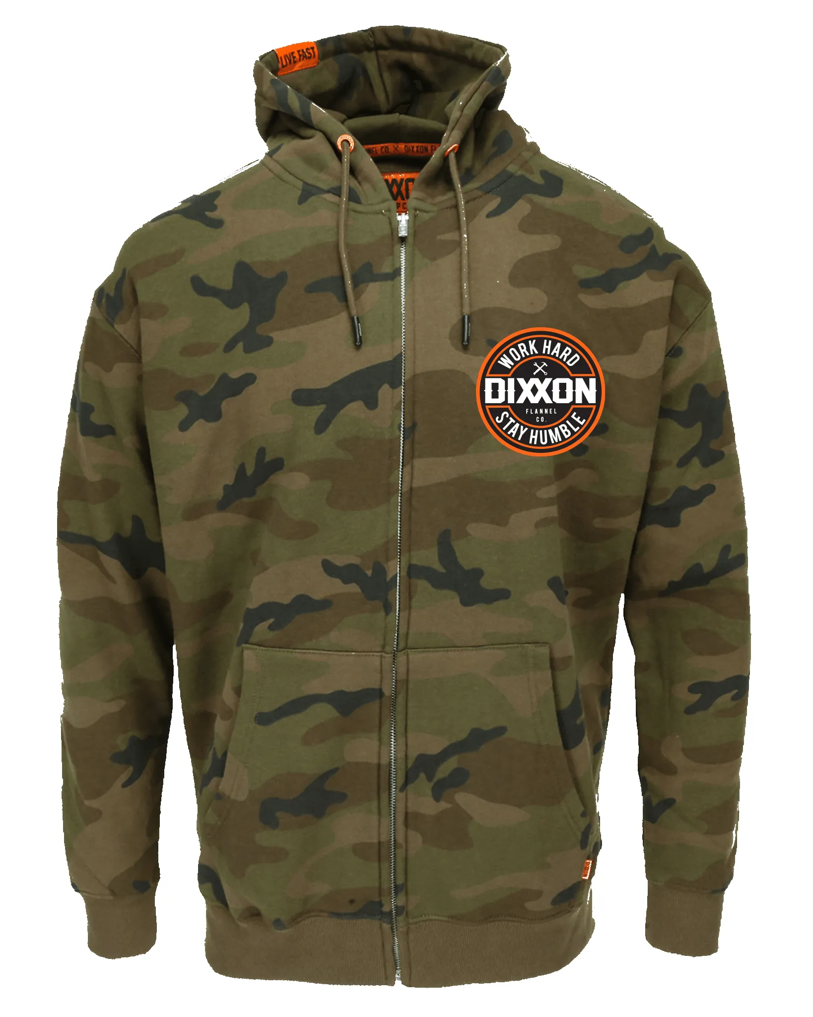 Orange Corpo Zip Up Hoodie - Camo sold by Dixxon product image thumbnail 3