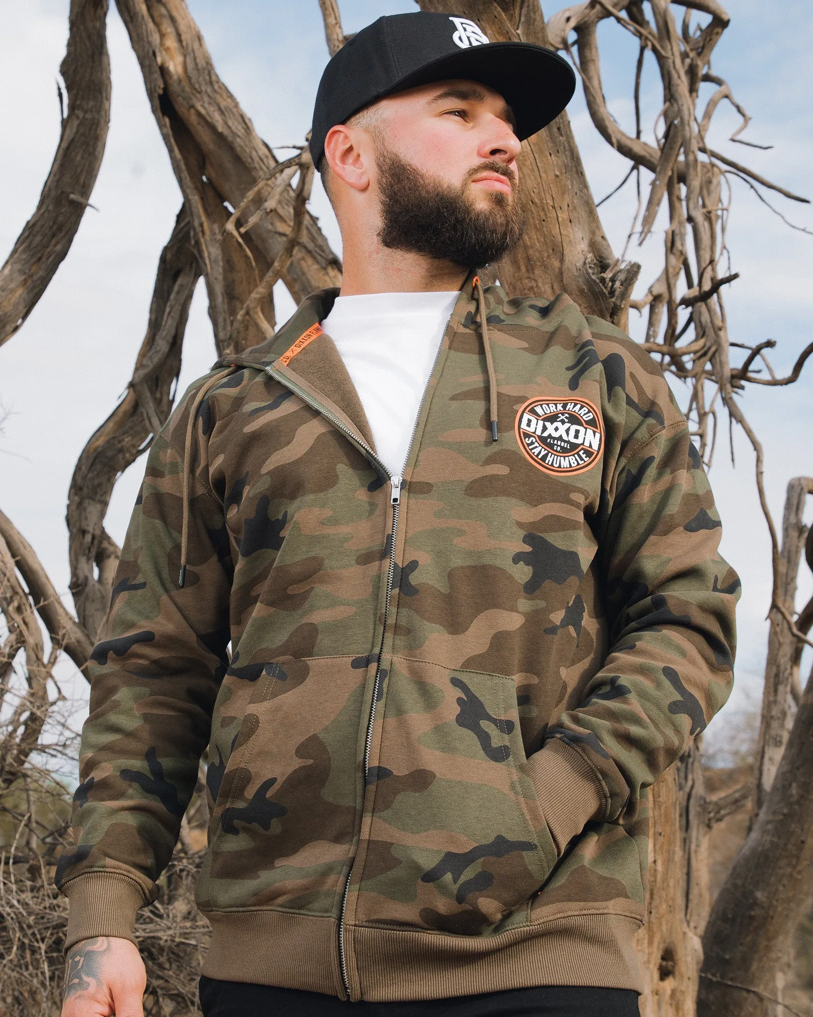 Orange Corpo Zip Up Hoodie - Camo sold by Dixxon