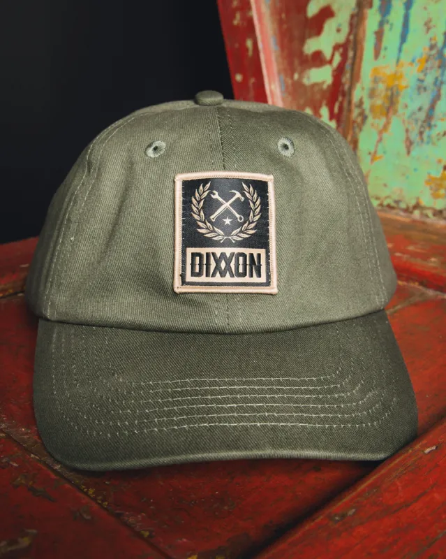 6-Panel Curved Bill Box Crest Hat - Khaki & O.D. Green sold by Dixxon