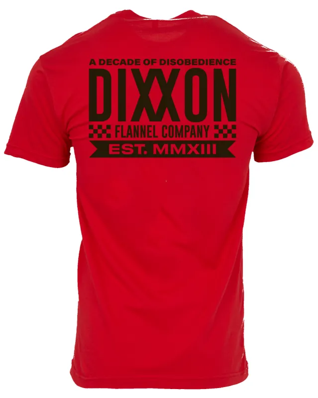 Black Decade of Disobedience T-Shirt - Red sold by Dixxon