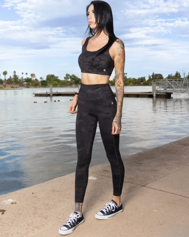 Women's Classic Leggings - Black Camo sold by Dixxon
