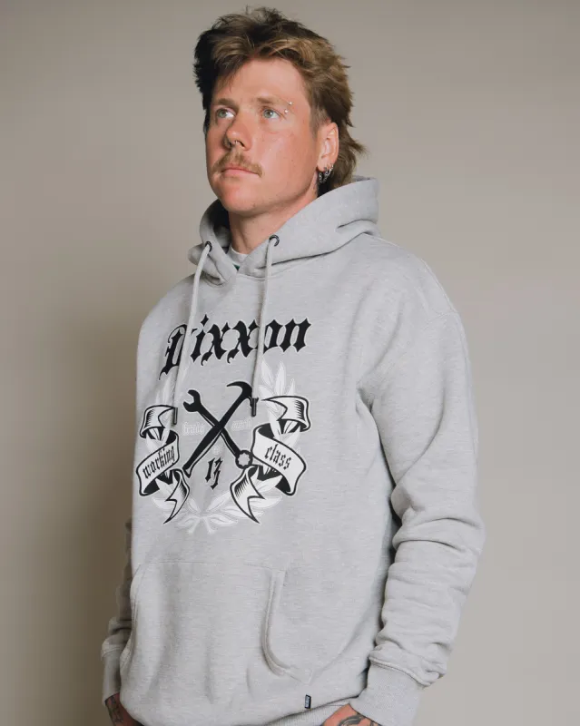 White Award Crest Pullover Hoodie - Heathered Gray sold by Dixxon