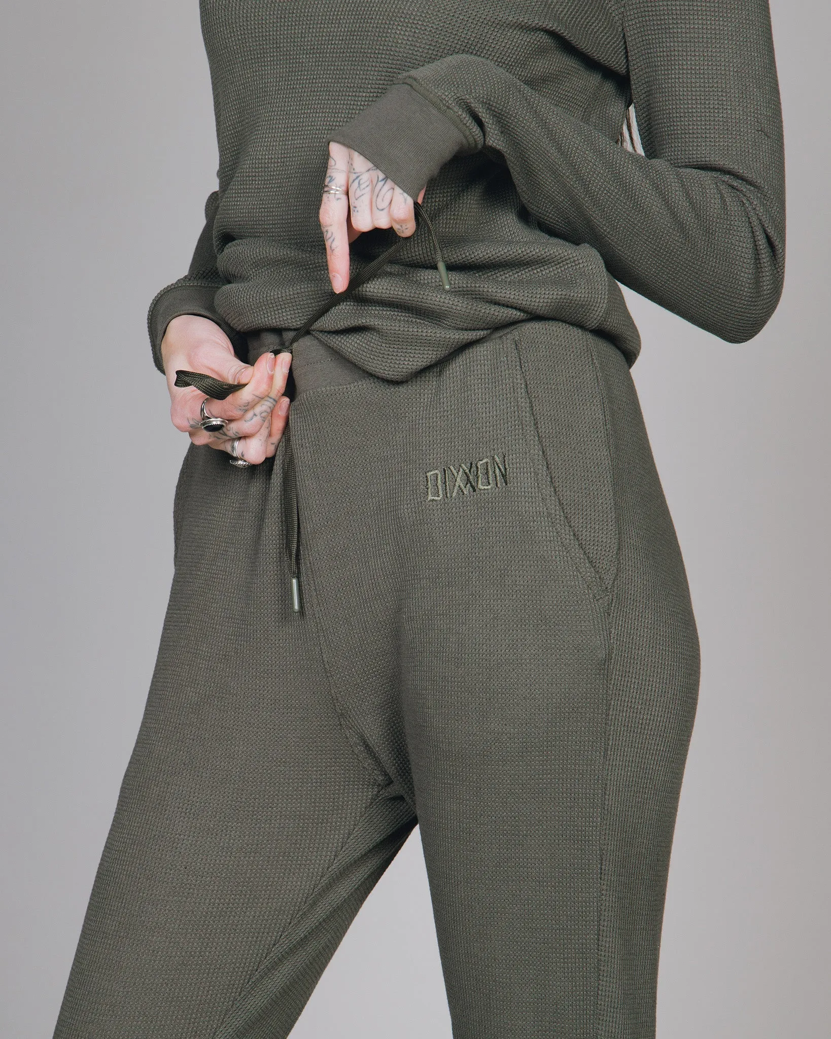 Women's Waffle Knit Joggers - O.D. Green sold by Dixxon product image thumbnail 3