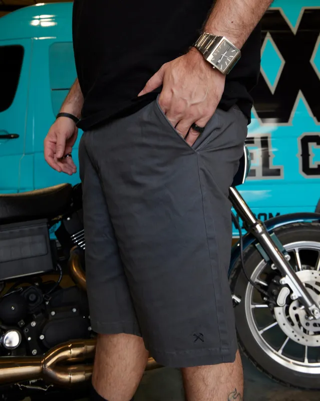 Chino Shorts - Charcoal sold by Dixxon