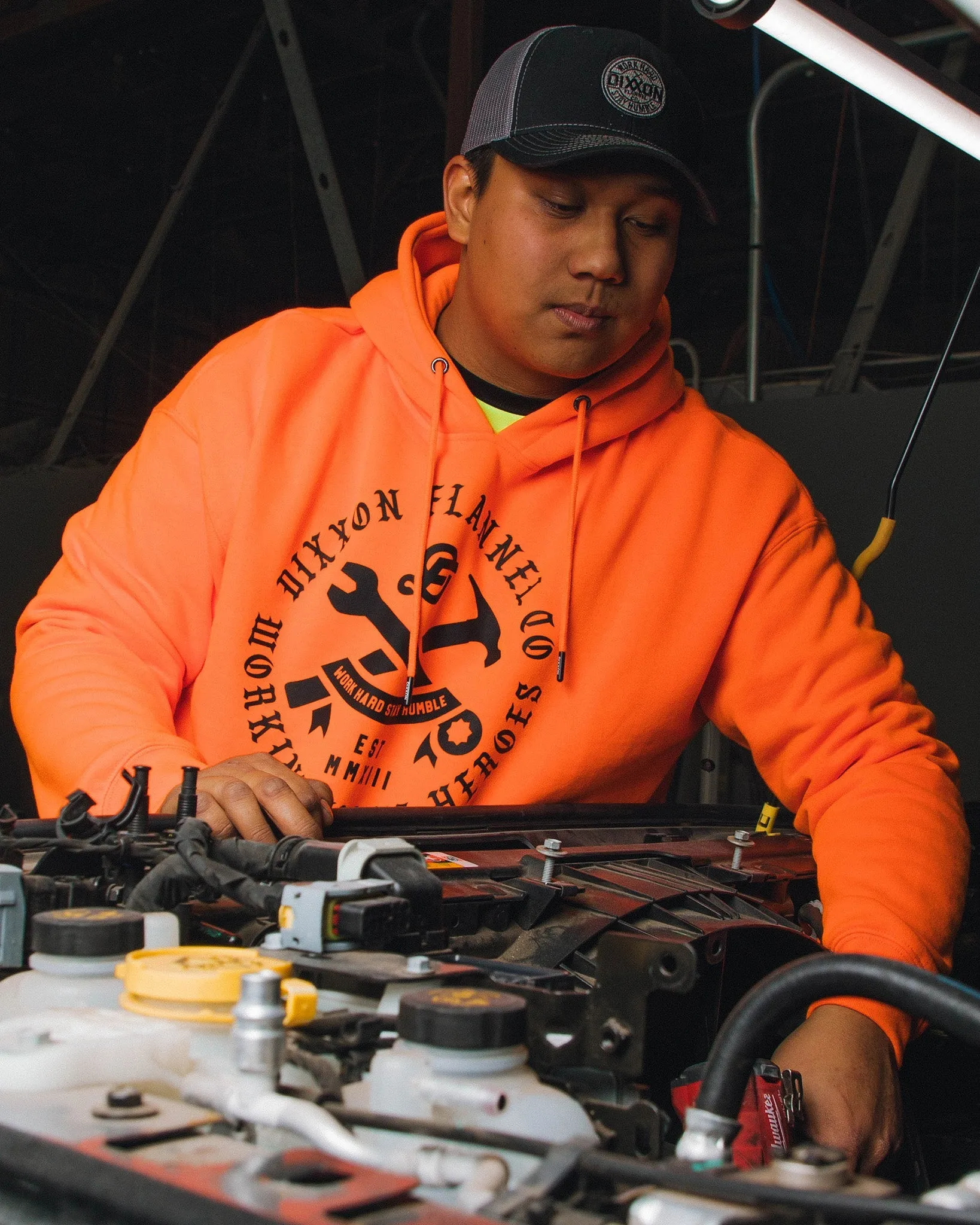 Working Class Heroes Hi-Vis Pullover Hoodie - Orange sold by Dixxon product image thumbnail 2