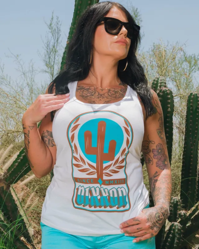 Women's Desert Dixxon Fitted Tank - White sold by Dixxon