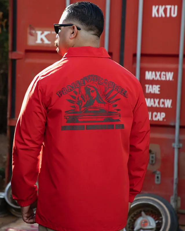 Praise the Lowered Coaches Jacket - Red sold by Dixxon