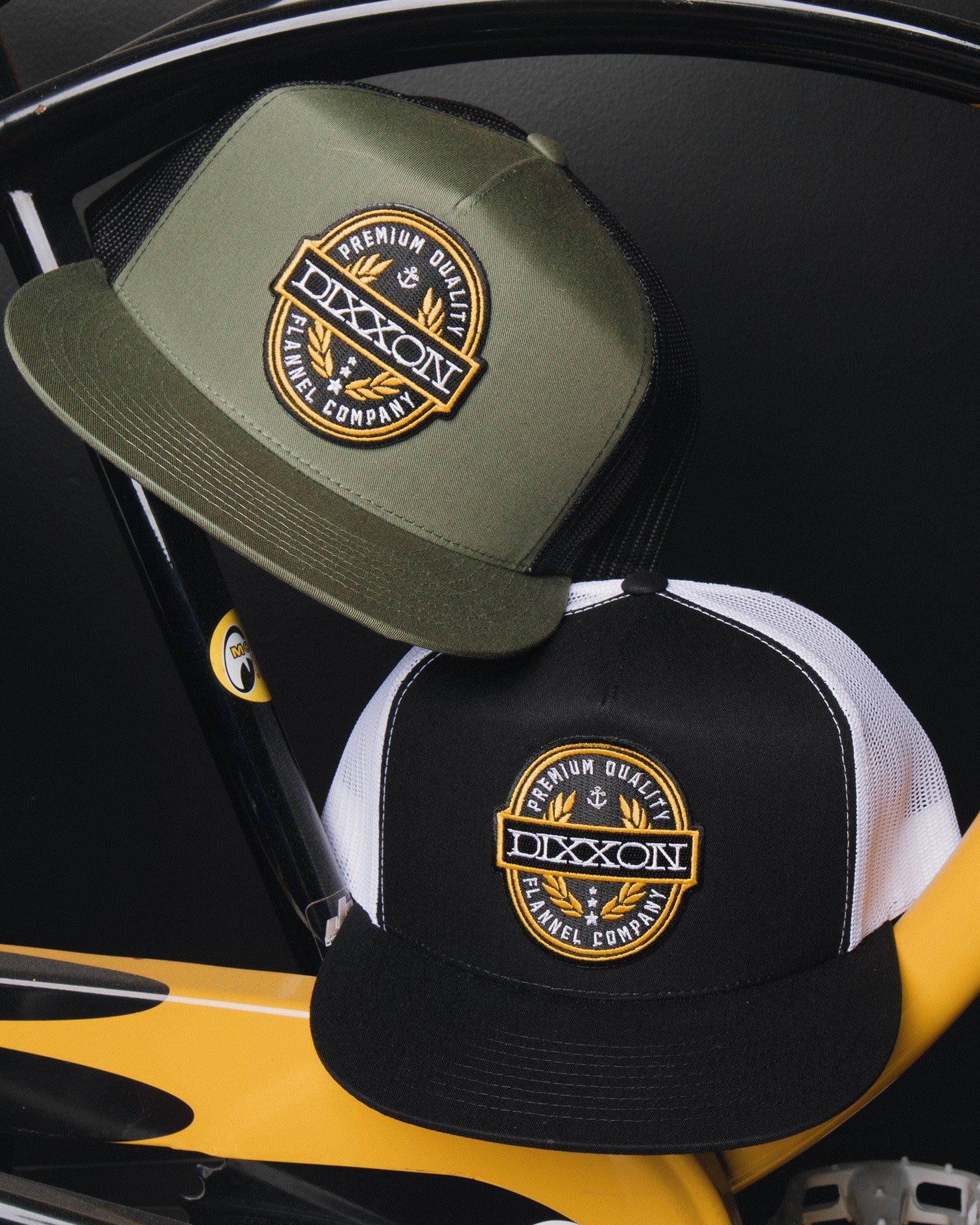 Premium Quality Flat Bill Trucker Snapback sold by Dixxon