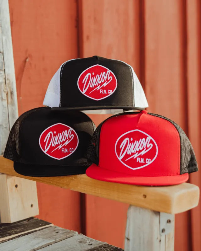 Esso Flat Bill Trucker Snapback - Red made by Dixxon