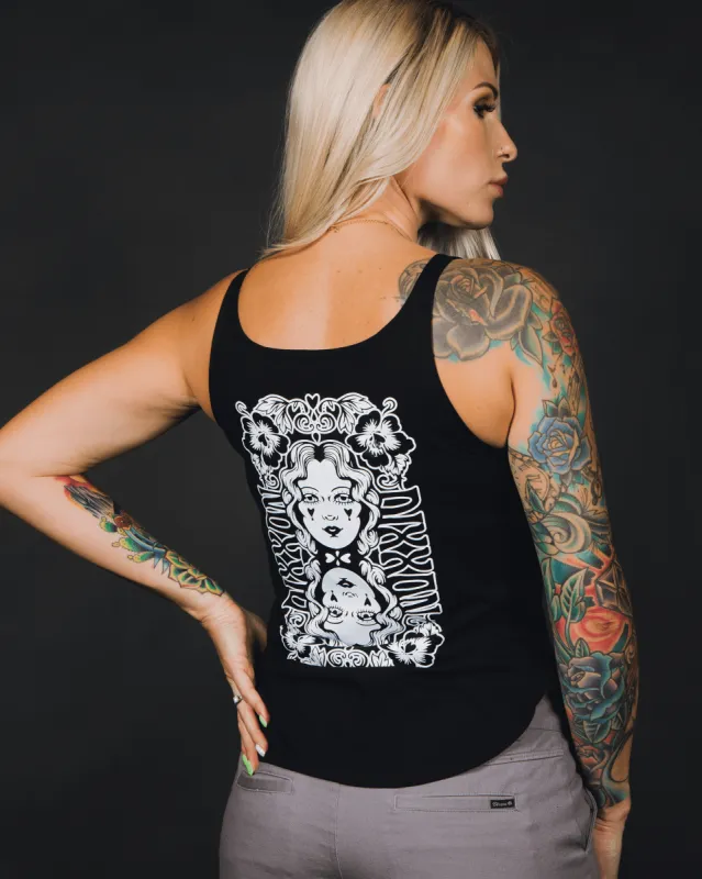 Women's Two Faced Flowy Tank - Black sold by Dixxon