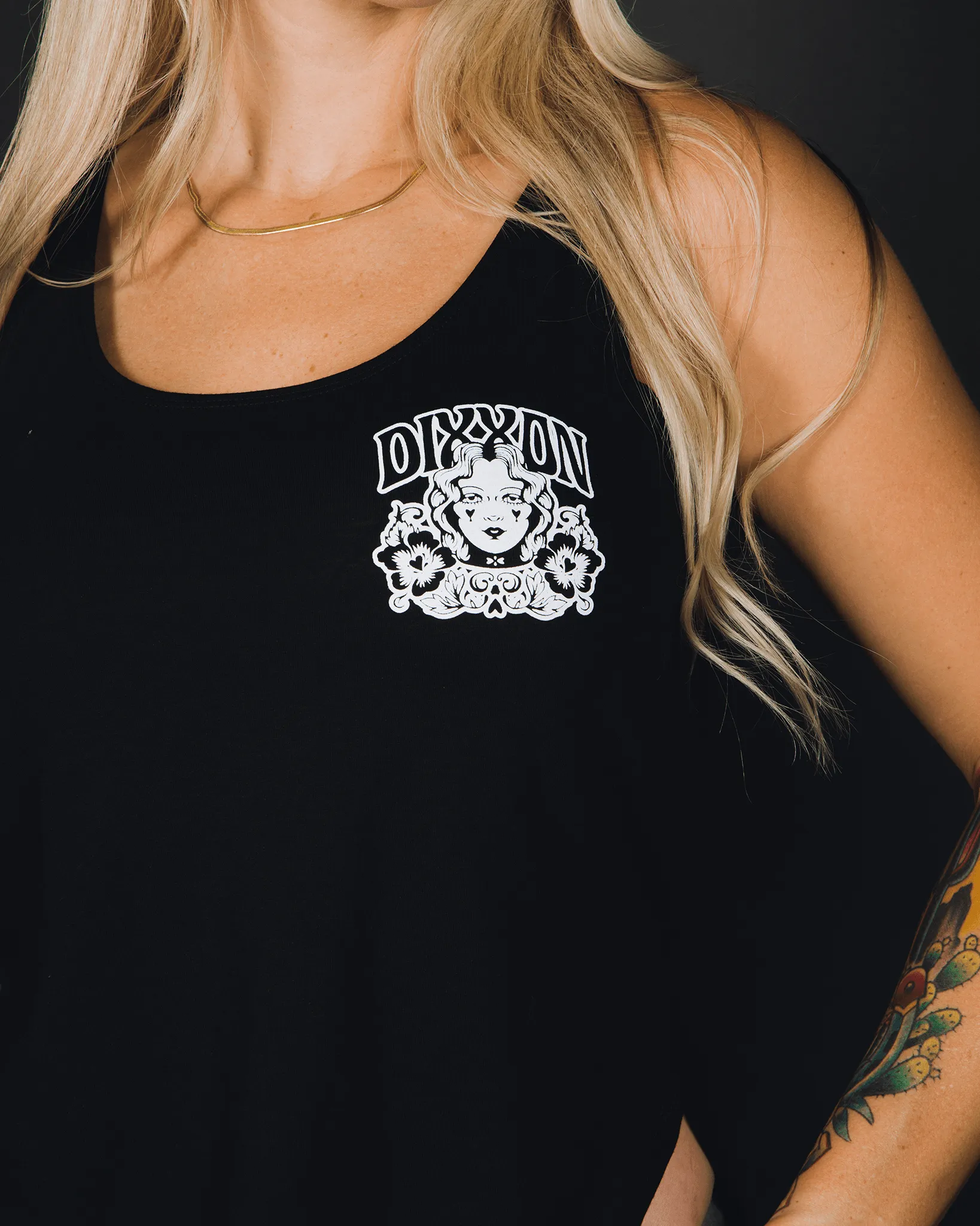 Women's Two Faced Flowy Tank - Black sold by Dixxon product image thumbnail 2