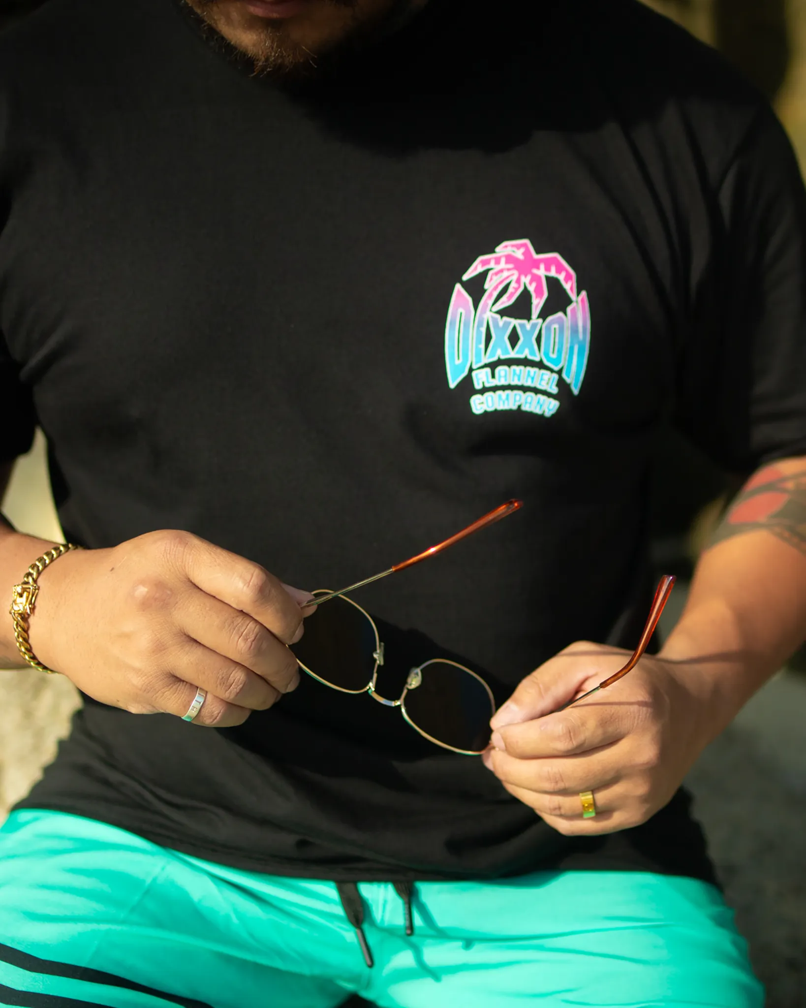 Neon Palm T-Shirt - Black sold by Dixxon product image thumbnail 2