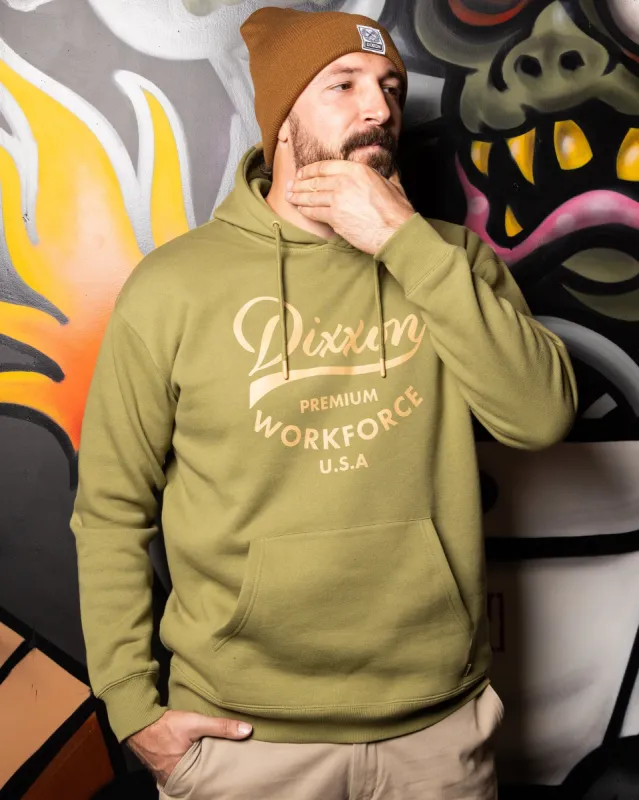 Workforce Pullover Hoodie - O.D. Green sold by Dixxon