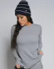 Women's Waffle Knit Long Sleeve Tee - Light Gray sold by Dixxon