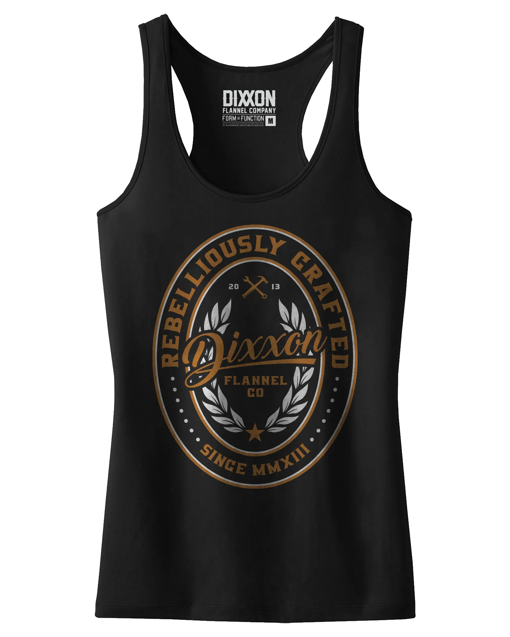 Women's Rebelliously Crafted Fitted Tank - Black sold by Dixxon