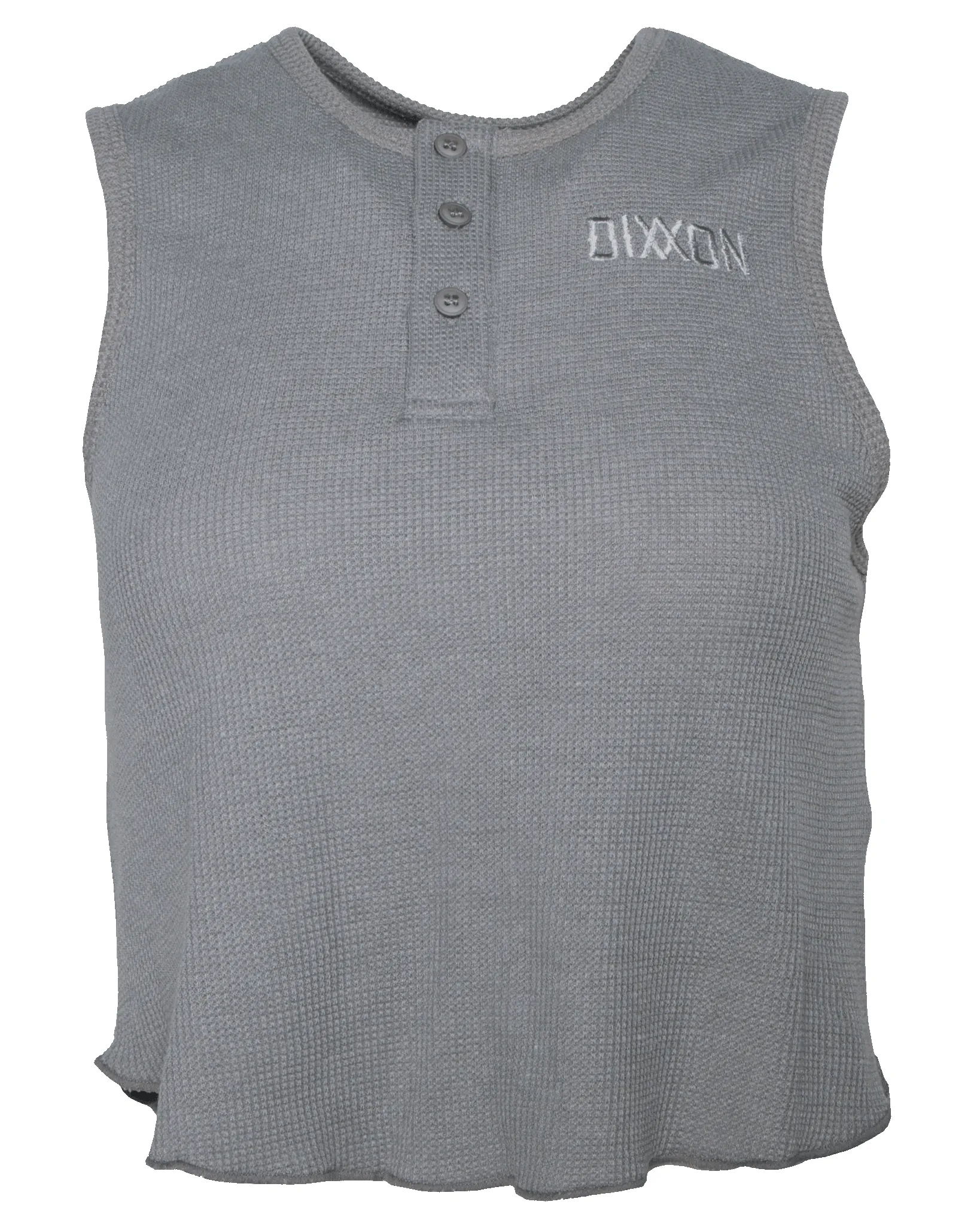 Women's Waffle Knit Crop Tank - Light Gray sold by Dixxon product image thumbnail 2