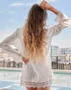 Women's Boho Lace Cover Up - White sold by Dixxon