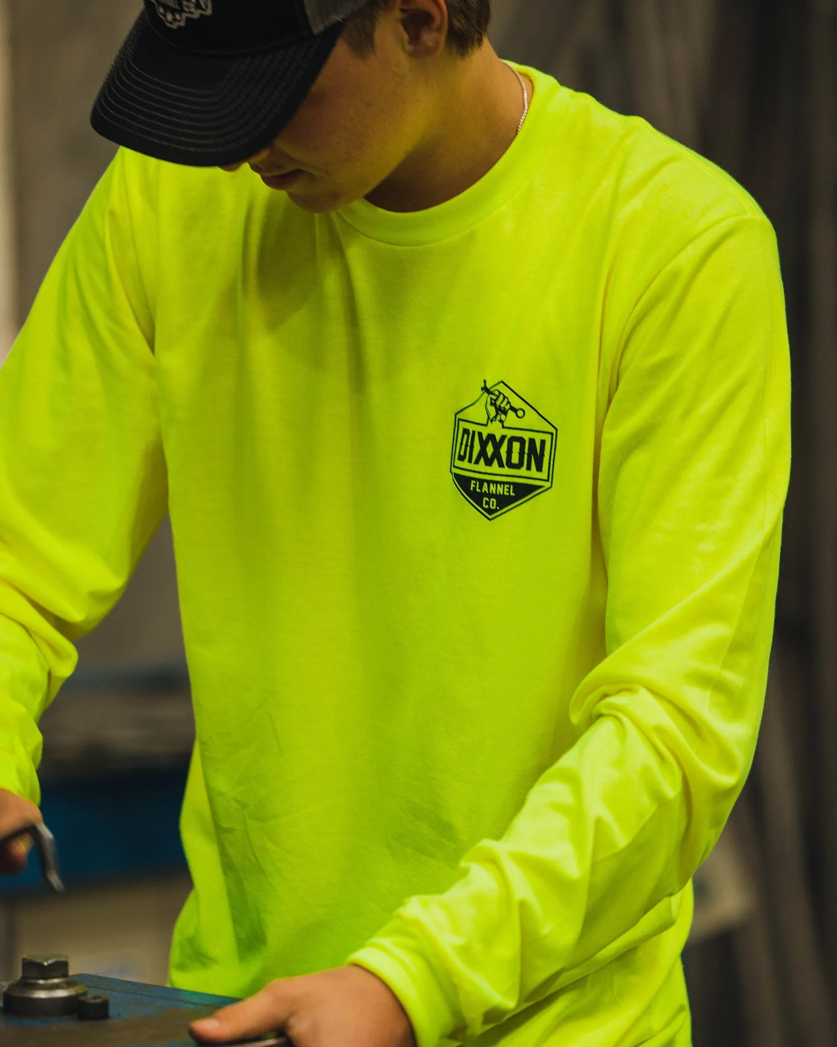 Working Class Hi Vis Long Sleeve T-Shirt - Safety Yellow sold by Dixxon product image thumbnail 2