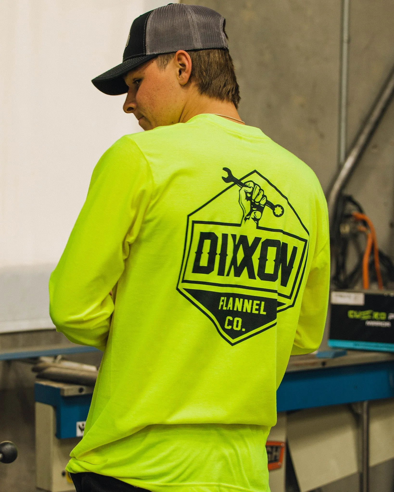 Working Class Hi Vis Long Sleeve T-Shirt - Safety Yellow sold by Dixxon