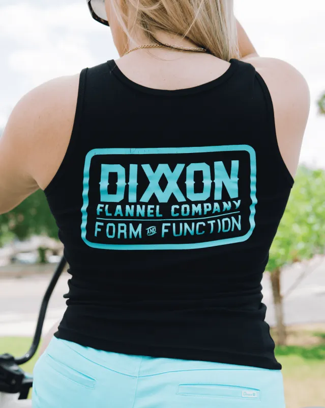Women's Aqua Classic Logo Fitted Tank - Black sold by Dixxon