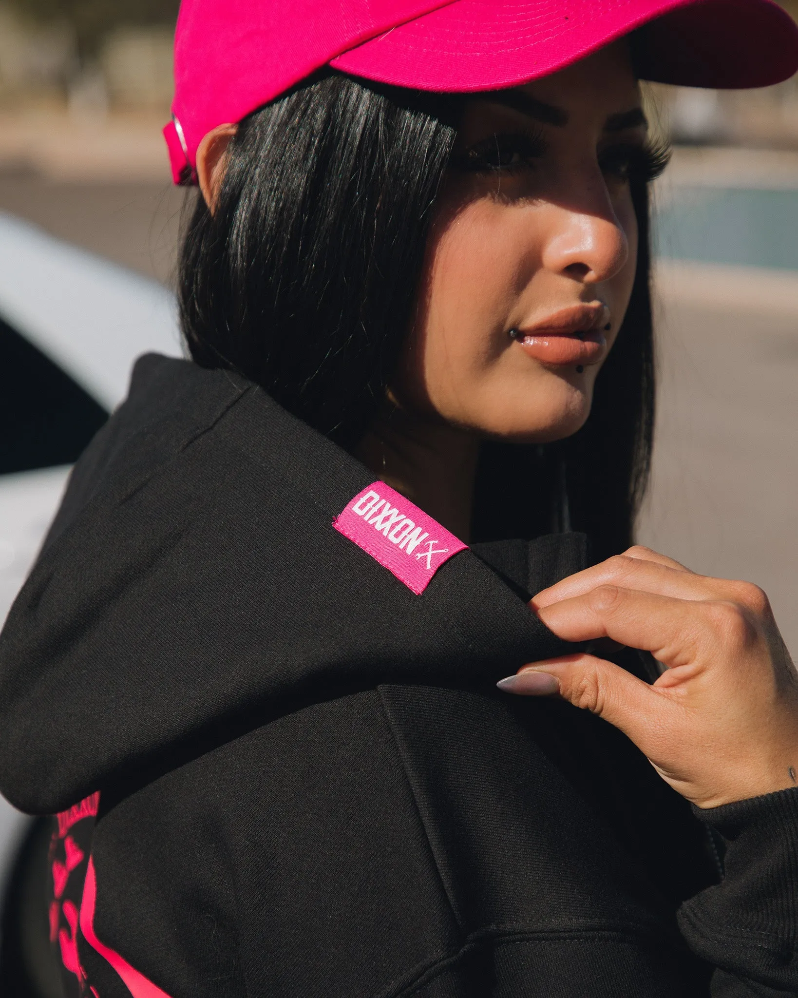 Women's Pink Bandit Zip Up Hoodie - Black sold by Dixxon product image thumbnail 2