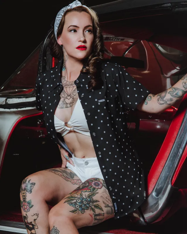 Women's Polkacide Party Shirt - Black & White sold by Dixxon