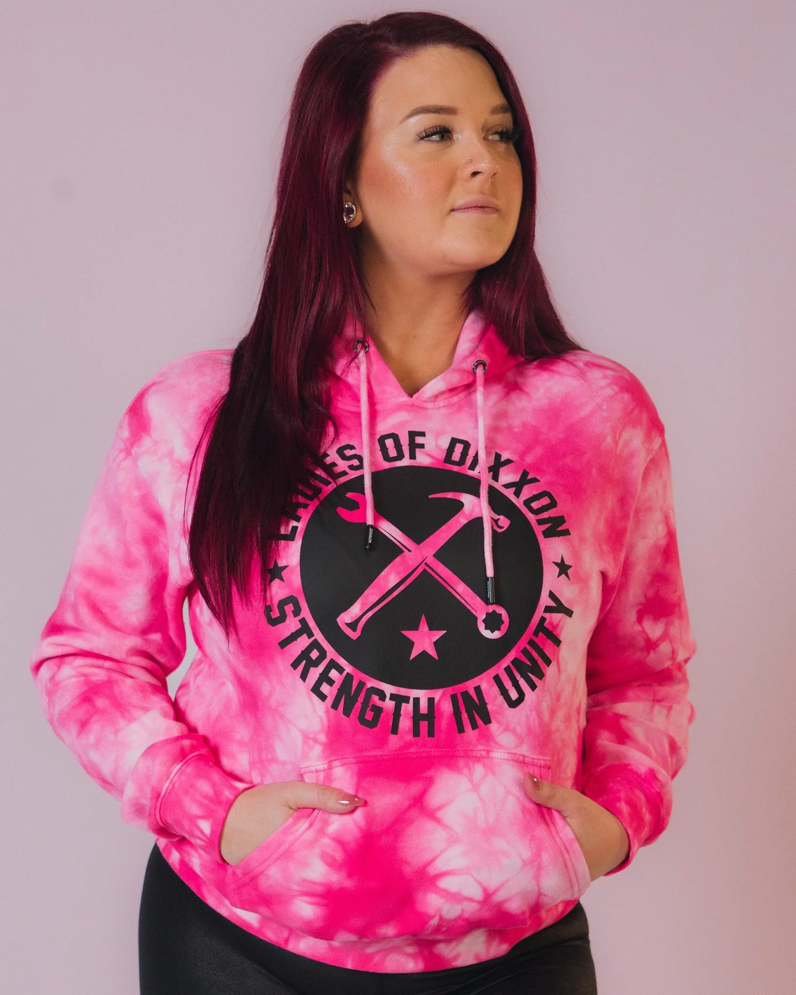 Women's Ladies of Dixxon Tie Dye Pullover Hoodie - Pink sold by Dixxon
