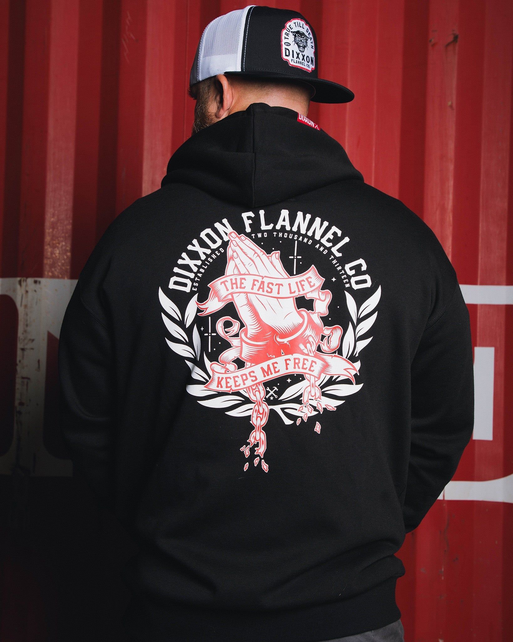 Red & White Otto Zip Up - Black sold by Dixxon