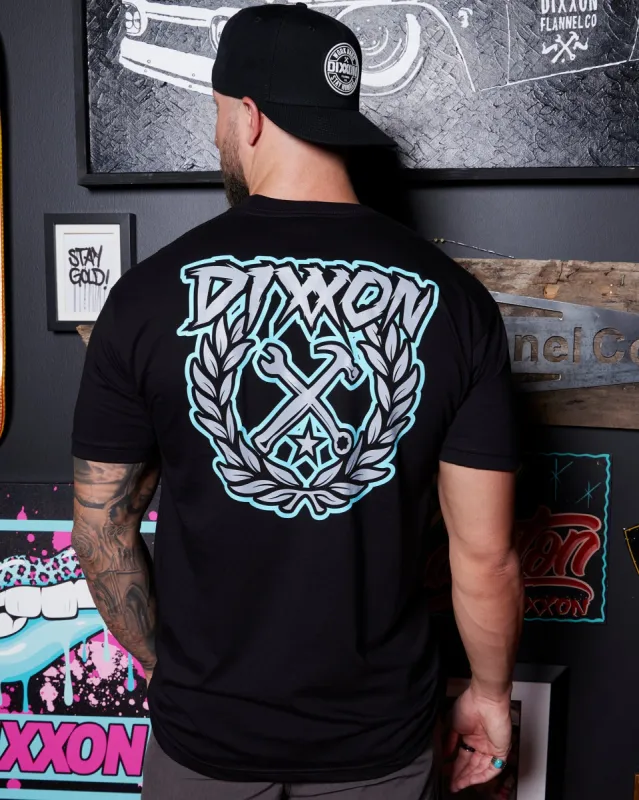 Party Crest T-Shirt - Black, Gray, & Tiffany sold by Dixxon