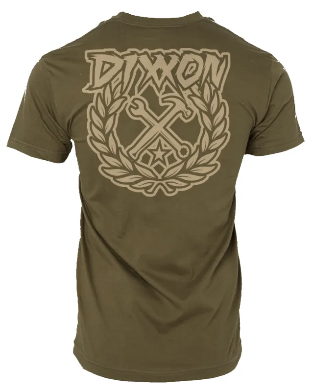 Party Crest T-Shirt - O.D. Green & Sand sold by Dixxon
