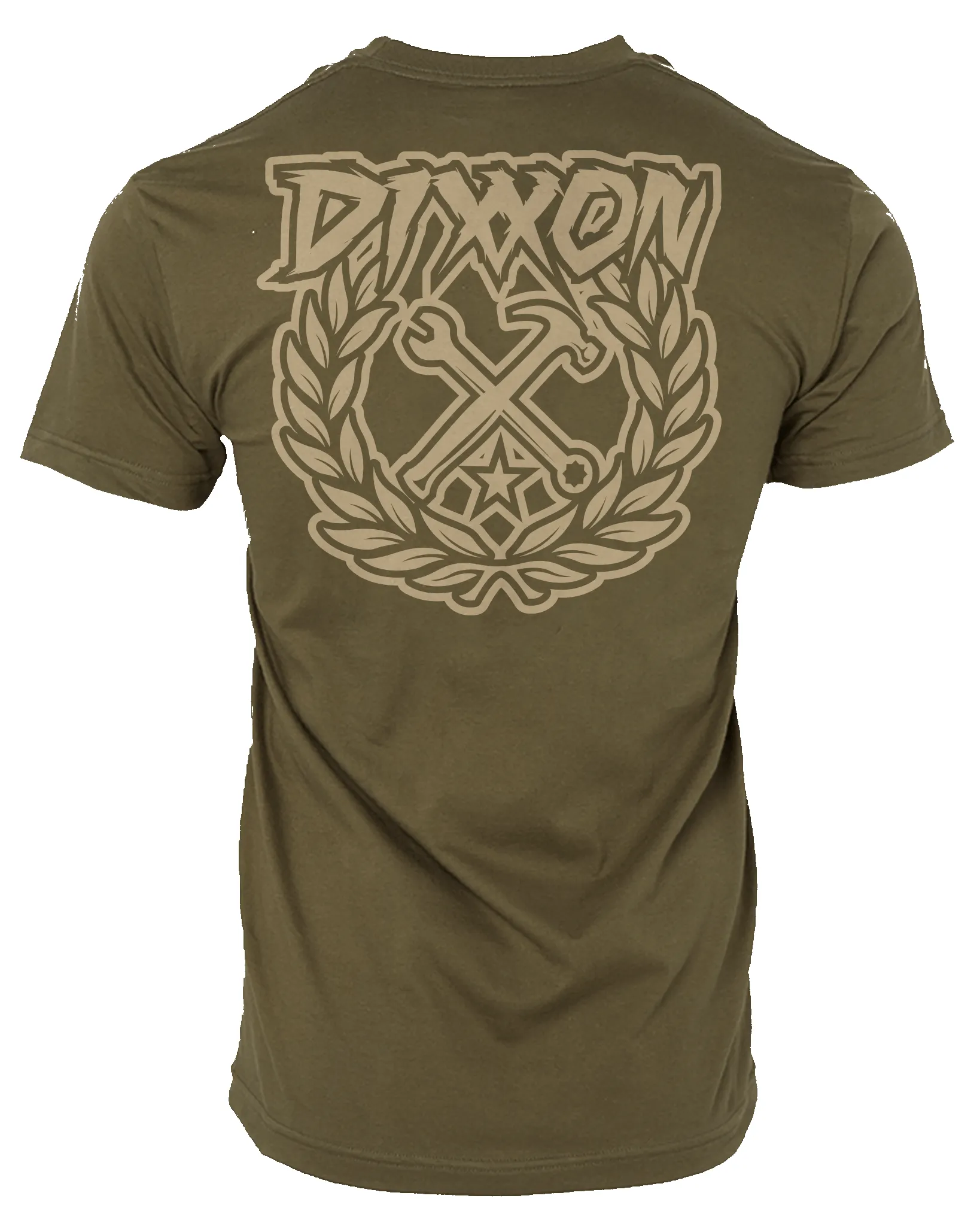 Party Crest T-Shirt - O.D. Green & Sand sold by Dixxon