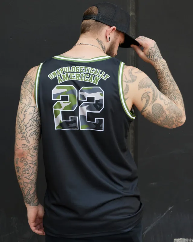 Unapologetically American Jersey - Black & Camo sold by Dixxon