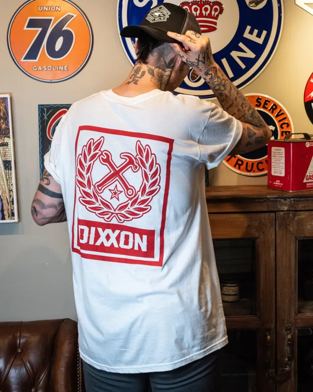 Box Crest T-Shirt - White & Red sold by Dixxon