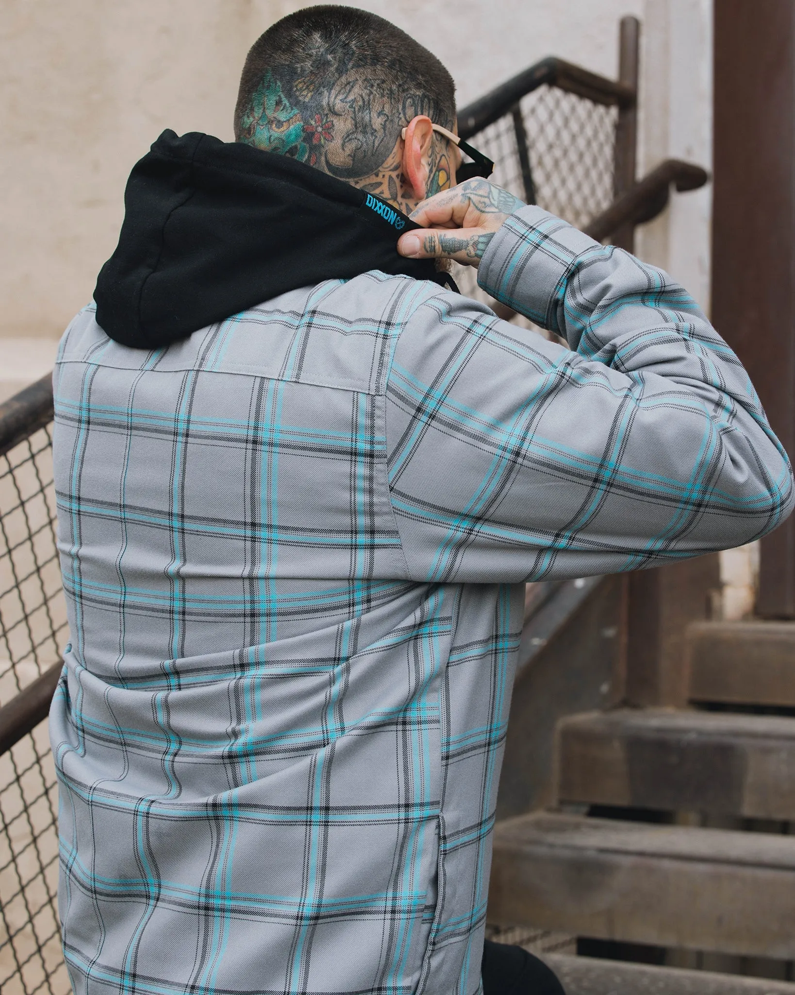 Midtown Hooded Flannel Jacket sold by Dixxon product image thumbnail 2